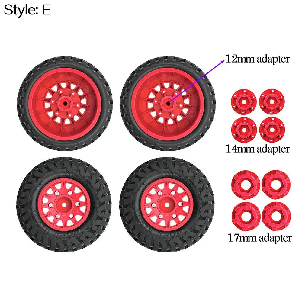 4Pcs 112mm 1/8 1/10 Short Course Truck Tire Tyre with 12mm 14mm 17mm Wheel Hex for Traxxas Slash ARRMA SENTON HSP HPI RC Car