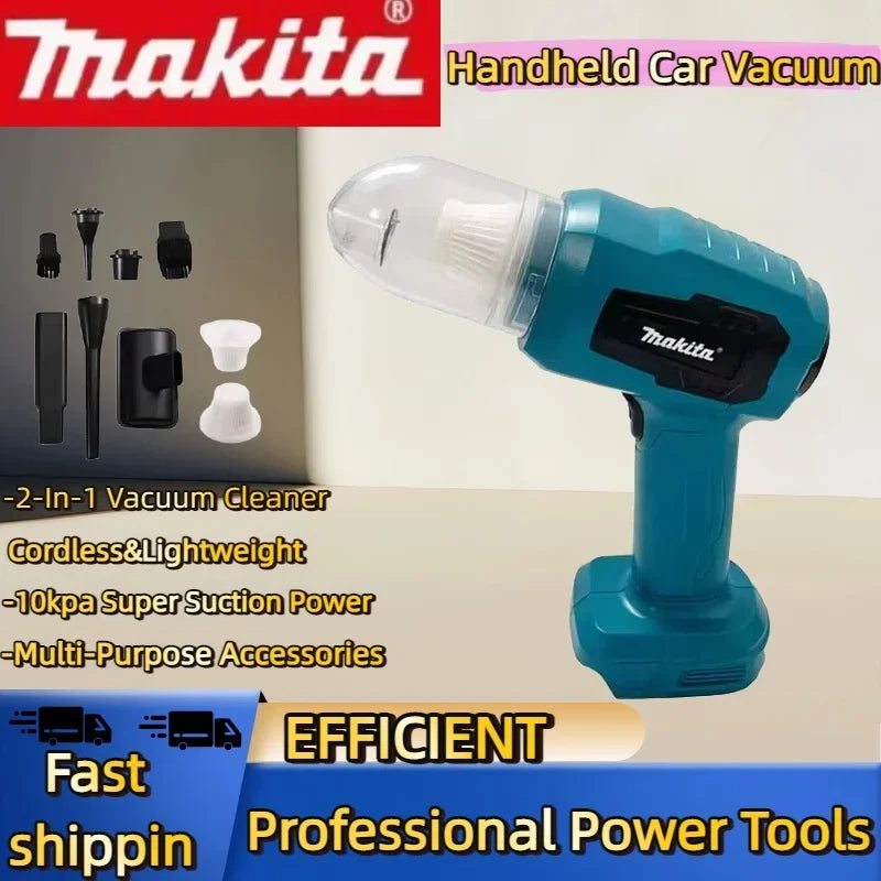Makita Wireless - Charged Car Vacuum: Strong Suction Handheld Dual - Function (Blow/Suck) for Cars & Households 18v