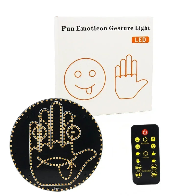 Car LED Funny Facial Expression Light With Remote Control Rear Window Multi-function Warning Reminder Lamp Exterior Accessories
