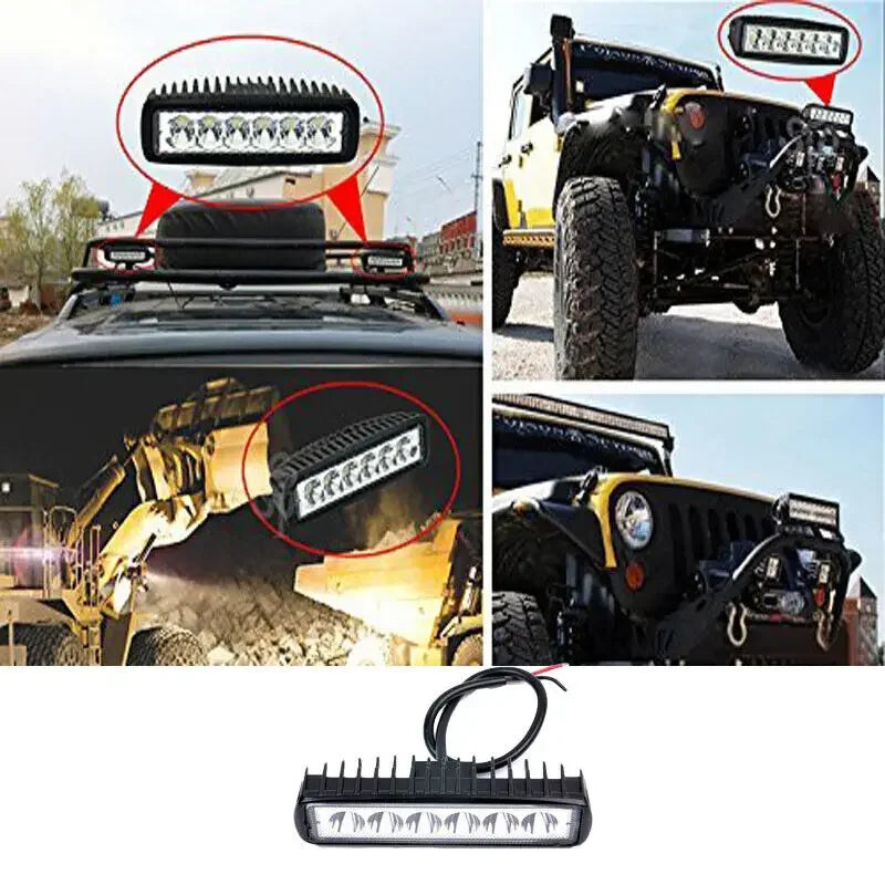 Car Work Light 6LED DRL Spotlight High Quality Waterproof Auto Offroad SUV Truck Universal Night Safety Driving Lamp 18W 12V