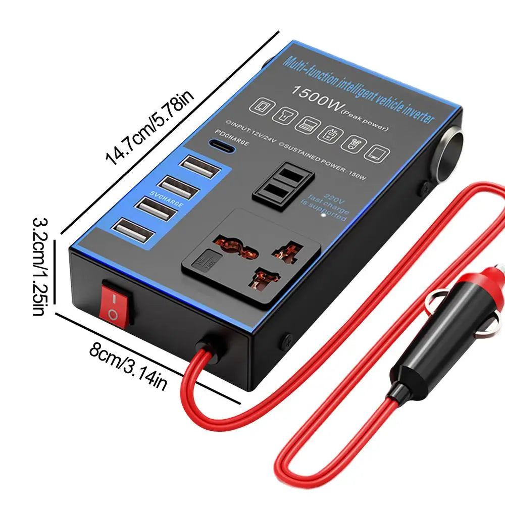 Car Charger Inverter Quick Charging Car Charger USB Charging Port Inverters For Vehicles Laptop Computer RV Truck