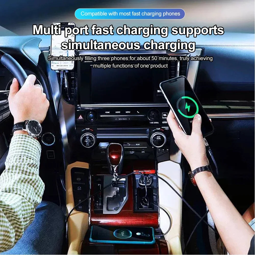 250W Fast Charger 3 Ports USB 2 Ports PD Car Charging Mobile Phone Type-C Adapter Quick Charger in Car for iPhone Xiaomi