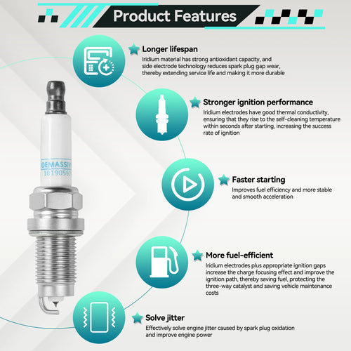 101 905 626 Spark Plugs For Audi A1 Seat Altea Ibiza Skoda Fabia Octavia VW Beetle Golf  Jetta Passat B6 B7 Polo Tiguan Touran