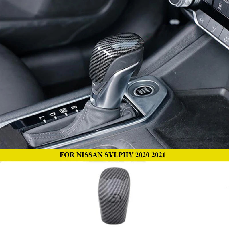 Car Interior Accessories For Nissan Bluebird Sylphy 2020 2021 2022 ABS Carbon Fiber Front Center Air Outlet Vent Cover Trim