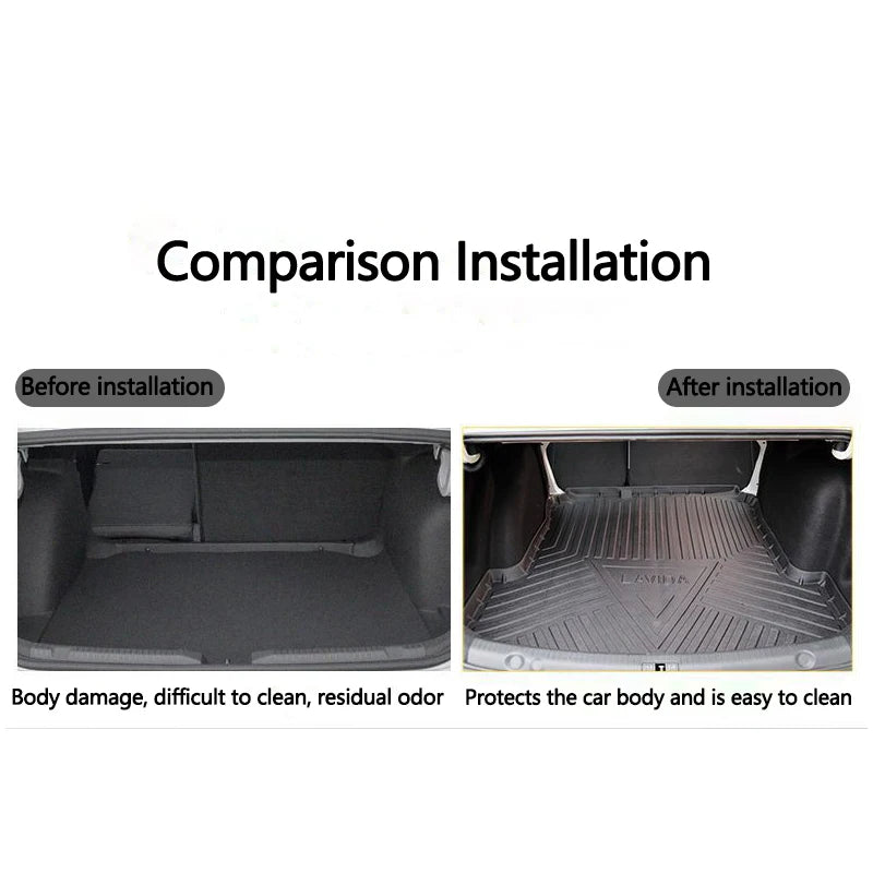 Car Trunk Floor Mats for Mazda 3 Mazda3 BP MK4 Sedan 2019 2020 2021 2022 2023 Accsesories Waterproof Rear Boot Tray Cargo Carpet