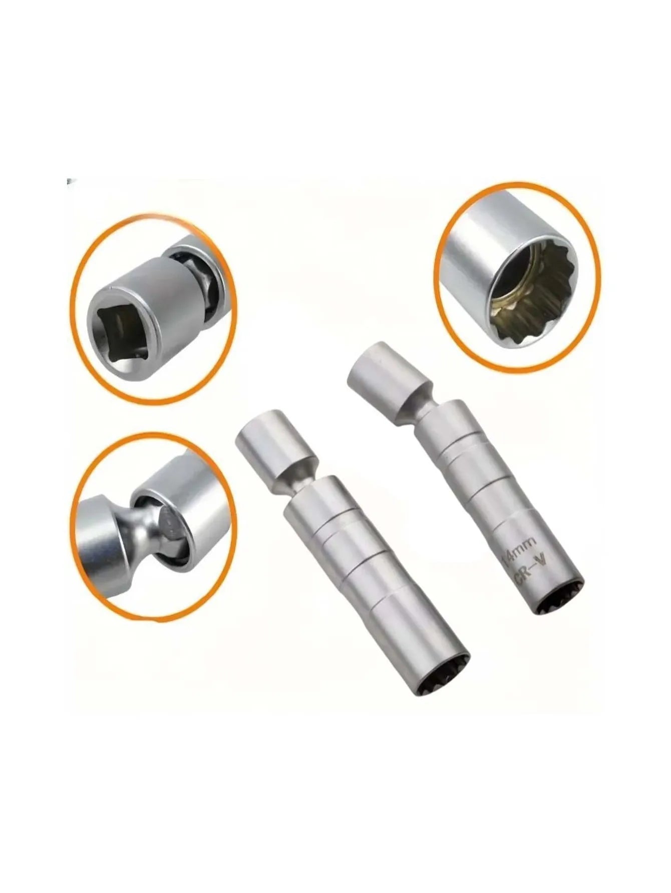 Spark plug socket wrench adapter 14mm 16mm universal joint with magnetic flexible thin-walled 3/8 "drive car maintenance tool