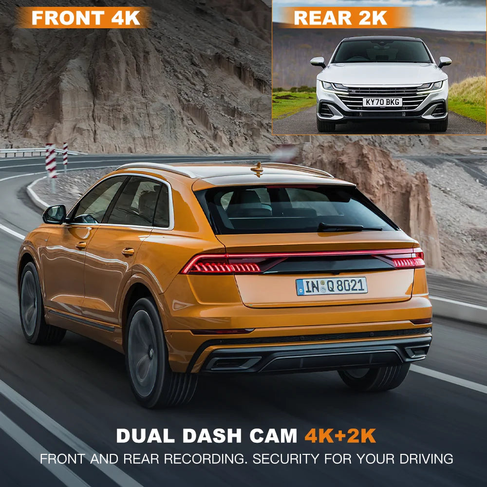 BEPOCAM Dash Cam 4K HD Front Dashcam Smart Car DVR Built-In GPS 5G WiFi Dash Camera Video Recorder 24H Parking  Include Rear Cam