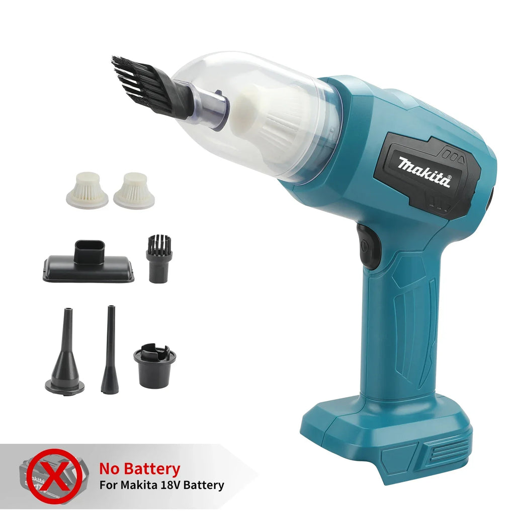 Makita Wireless - Charged Car Vacuum: Strong Suction for Cars & Households, Handheld Dual - Function (Blow/Suck) for 18V Battery