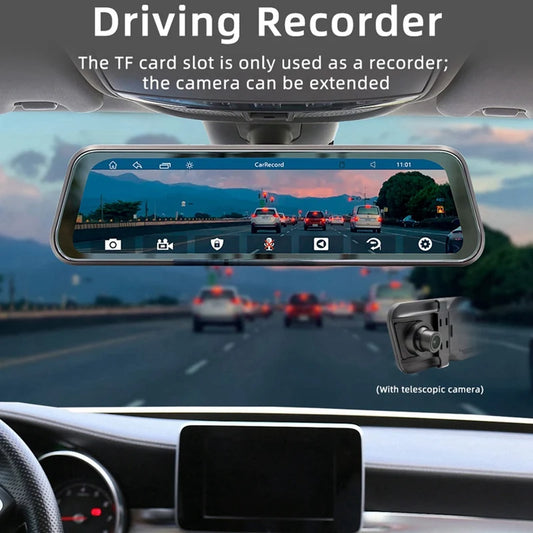 9.36 Inch Touch Screen Wireless Carplay Car Stream Media Dashcam DVR Rearview Mirror Dash Camera Recorder Night Vision