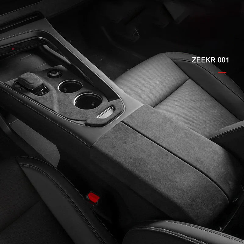 For ZEEKR 001 2021 2022 2023, A lcantara Car Interior Overlay Accessories Car Gear Shift Panel Armrest Lid Rear Air Outlet Frame