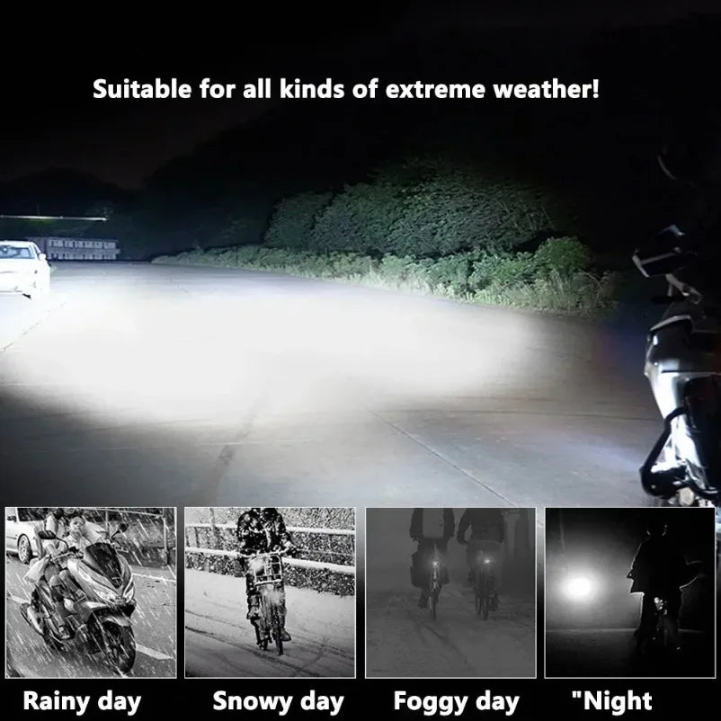 LED Motorcycle Spot Light Dual Color Hi/Low Beam Fog Lamps for Car Trucks SUV UTV 12V 24VMini Lens Headlight Driving Light