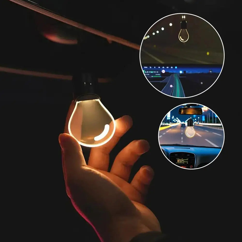 Car LED Light Bulb Pendant Creative Atmosphere Light Hanging Ornament Interior Decor Accessories for Auto Rearview Mirror Decora