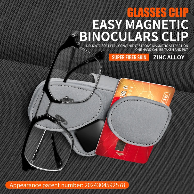 Car-mounted eyeglass holder - sunglasses double holder - car sunshade for storing sunglasses, tickets and cards car accessories