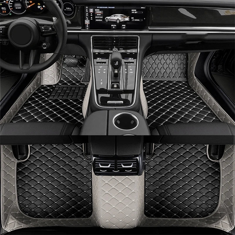 Car Floor Mats For Audi A4 Avant B5 B6 B7 8D 8E 8H 1995~2008 Luxury Leather Rug Anti Dirt Pad Auto Mat Full Set Car Accessories
