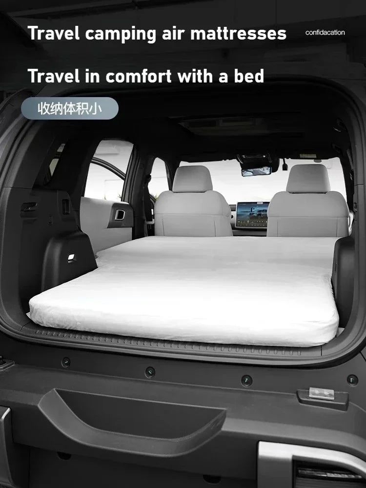 Car Travel Bed for BYD Formula Leopard Titanium 3 2025 1.8M Inflatable Air Mattress, Outdoor Camping Inflatable Suede Fabric Bed