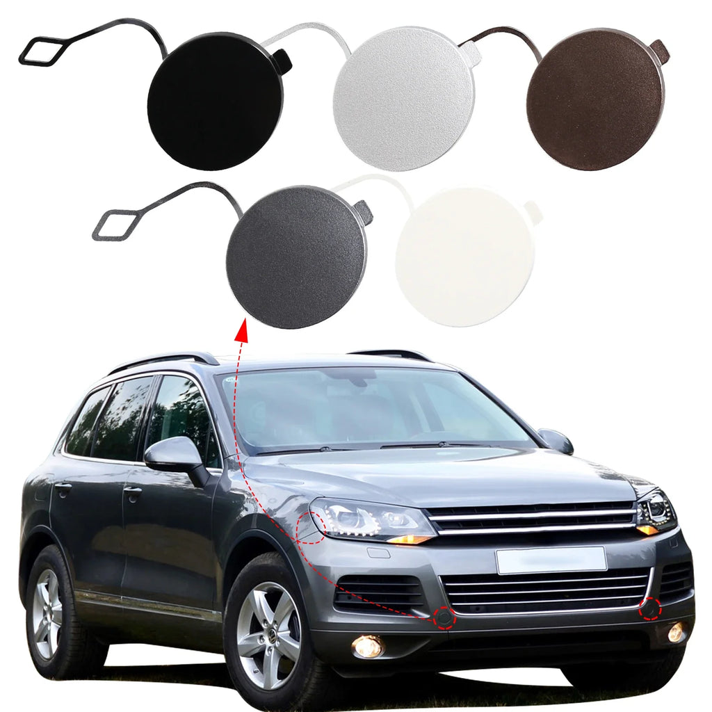 Front Bumper Tow Hook Cover Cap For VW Touareg 2011 2012 2013 2014 7P6807185 7P6807186 Trailer cover Car Accessories