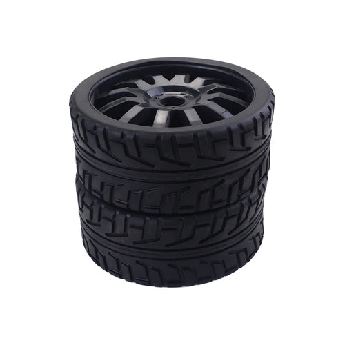 1/8 RC Car Rubber Tyres Wheels for Redcat HSP HPI Hobao 1/8 On-road Car 2PCS Black