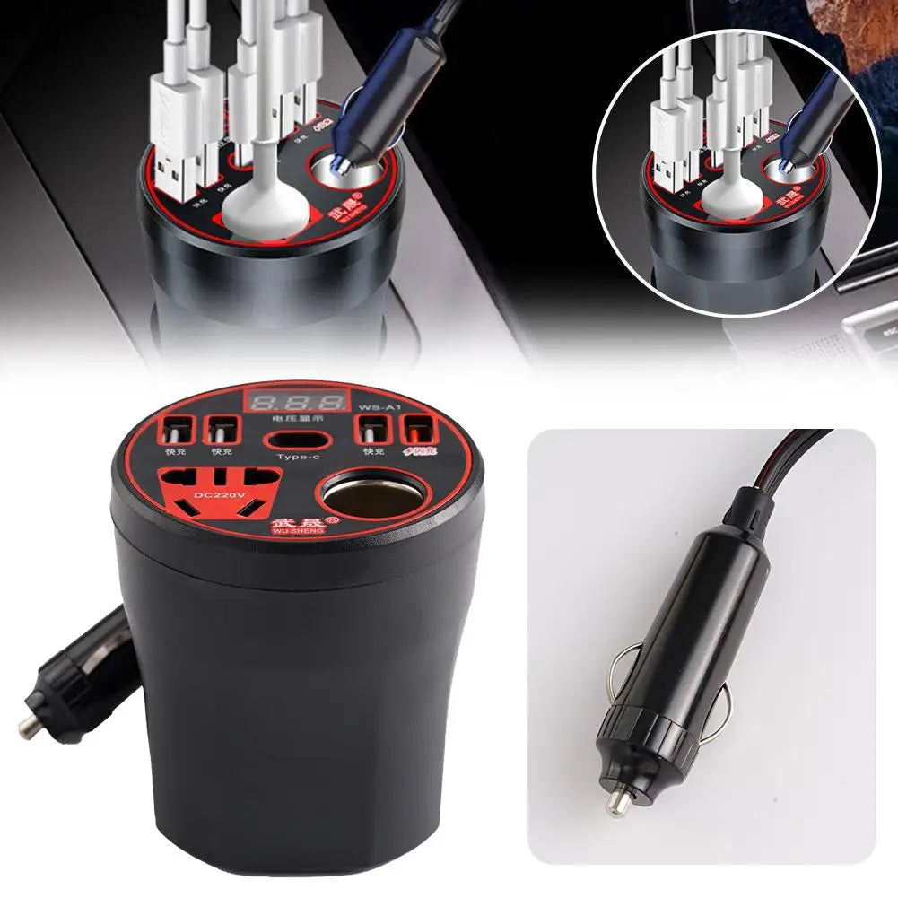 Car Power Inverter 12V/24V TO 220V Converter Type-C Socket Converter Power 3.1A Multi-function Charger Car Charger H6Y6