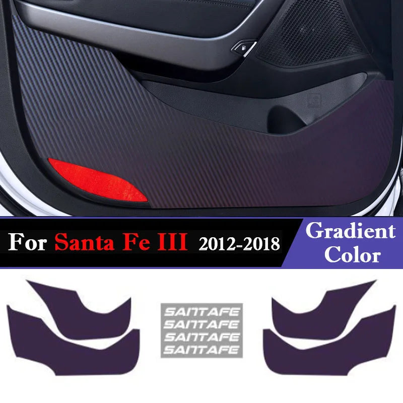 Car Inner Door Anti Kick Film Protective Anti-Scratch Cover For Hyundai Santa Fe III 2012 - 2017 2018 Auto Accessories Protector