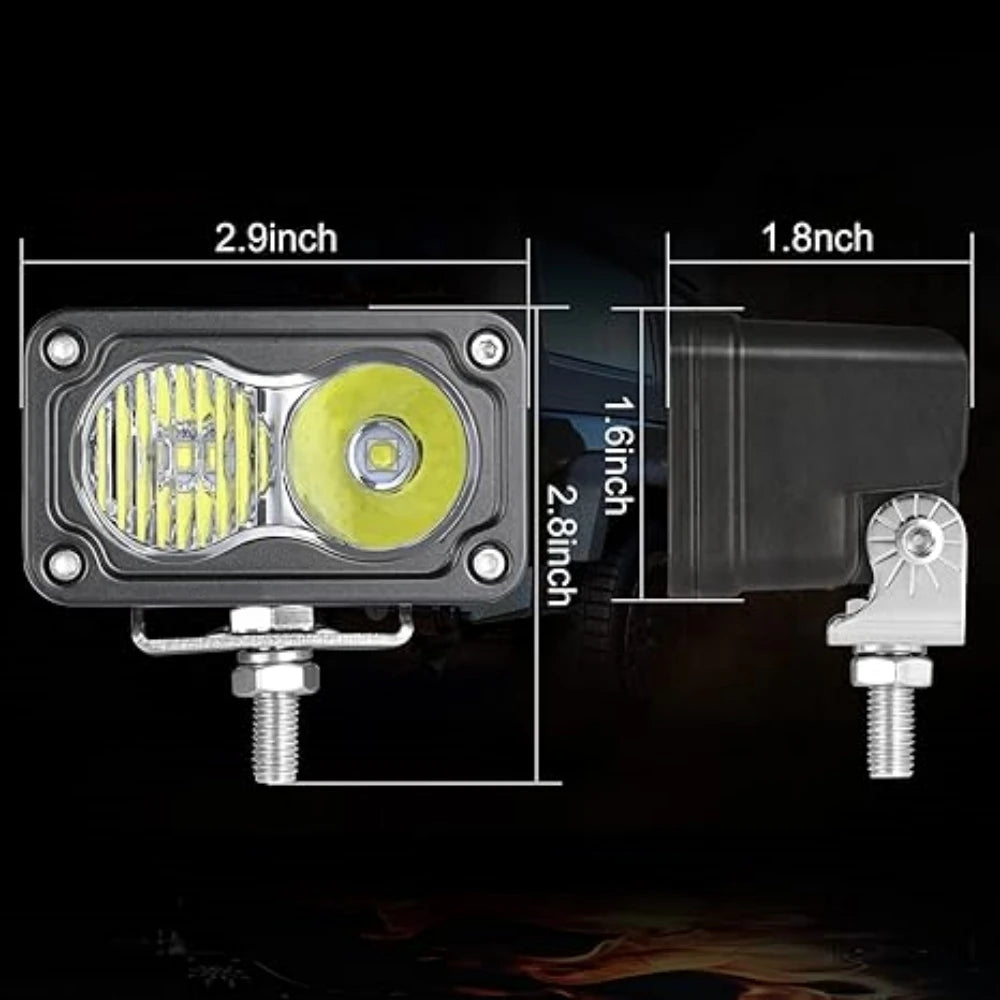 3.0" Square Car LED Work Light Bar Spotlight 12V 24V 3000K 6000K DRL Headlight For Truck Tractor Off-road Boat LED Driving Lamp