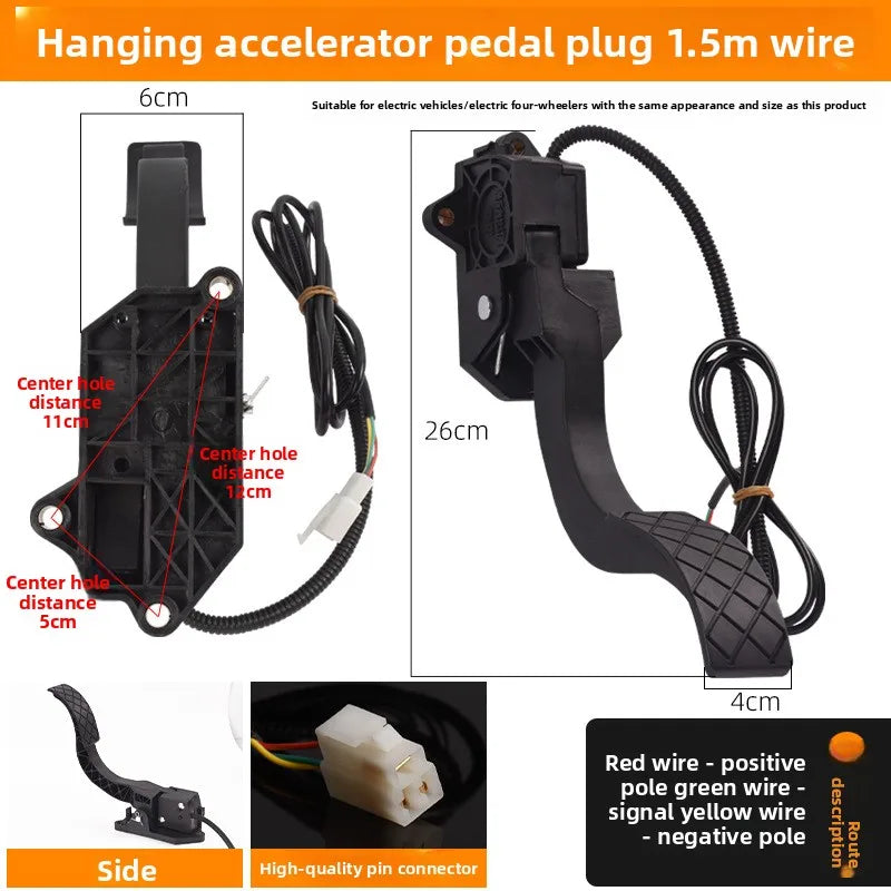 Electric vehicle foot-operated accelerator, three-wheeler suspension-type speed regulator modified with foot-operated throttle