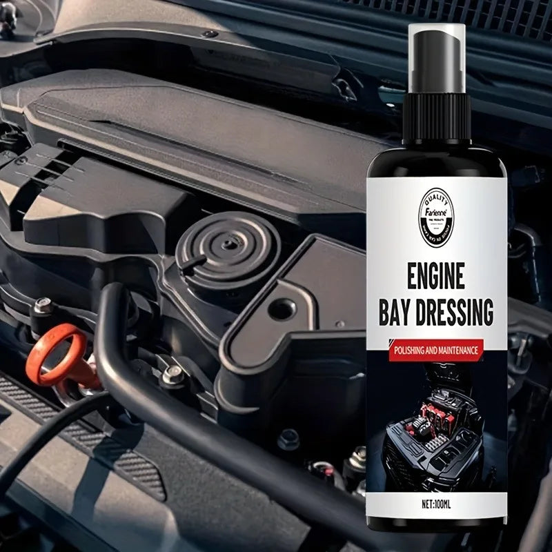 Kit de alta gama para el compartimento del motor (100 ml): Pintura protectora + Desengrasante pulidor para piezas de plástico de automóviles y camiones.