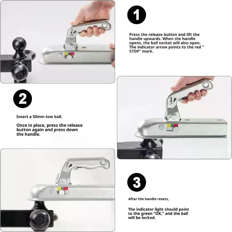 1Pcs RV Boat Trucks Accessories Trailer Tow Connector Towball Protector Head Connector For Unbraked Trailers Upto 800kg Trailer