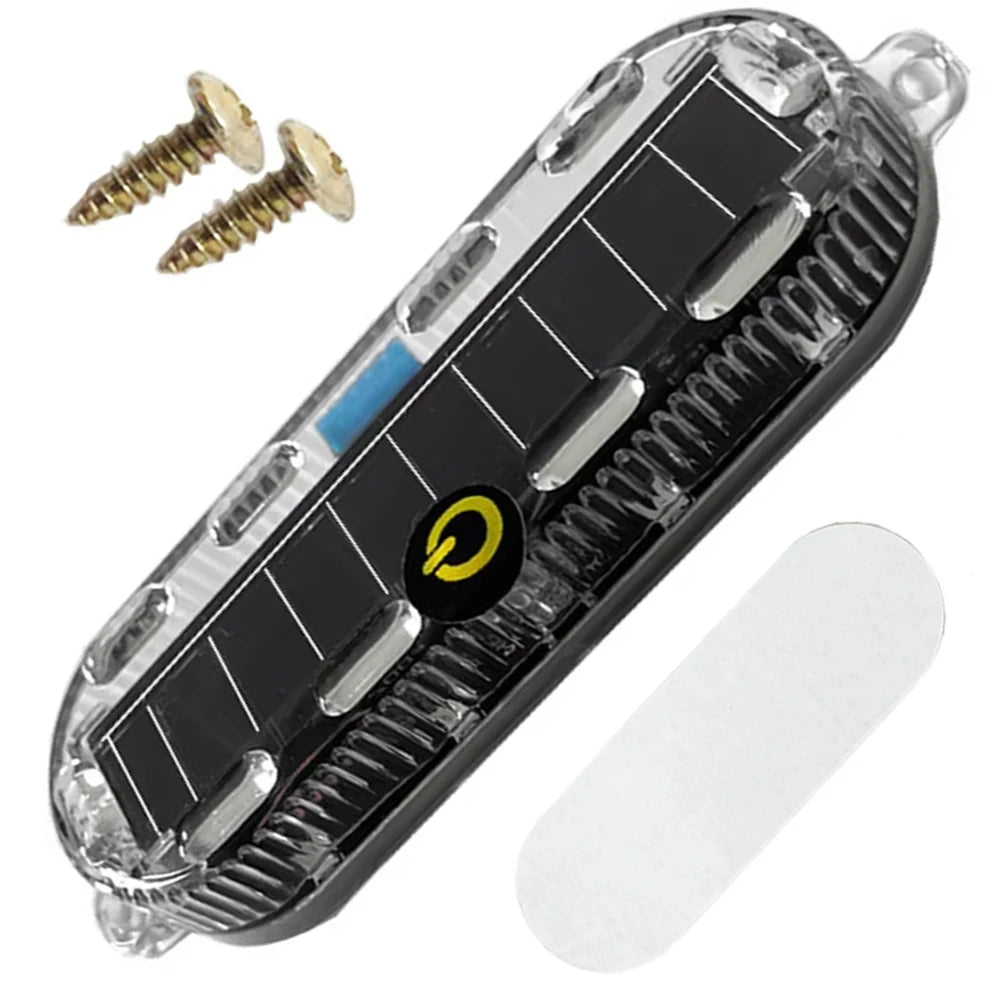Car Rear LED Solar Strobe Warning Light  Emergency Light  Flashing Light  Waterproof for Cars Motorcycles Bikes Lorries