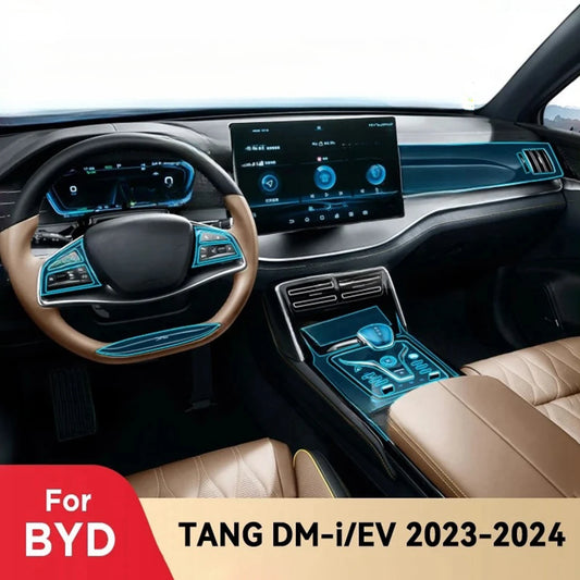 Car Door Center Console Media Dashboard Navigation TPU Anti-scratch Protector Film For BYD TANG DM-i EV 2023 2024 Car Interior