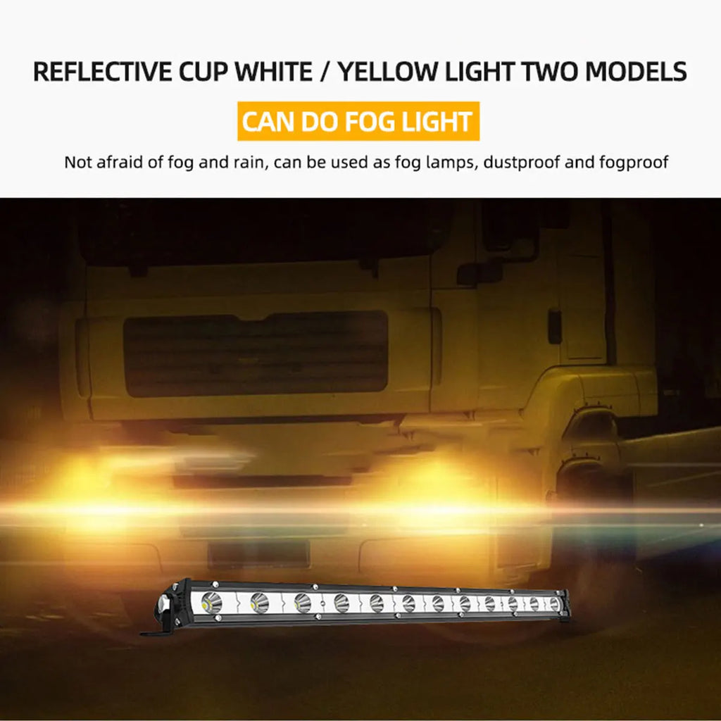 Car LED Work Light Bar 8.8'' 15'' inch Spotlight Flood 6/12 LED Work Light Bar for ATV Off Road Jeep SUV Car Running Lights