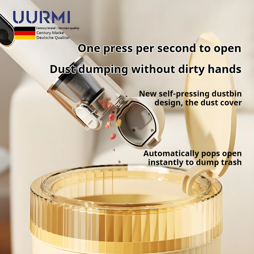 Uurmi 13000Pa 4-in-1 Cordless Vacuum: Lcd Display, One-Touch Empty, Super Suction & Blow for Car/Home/Office