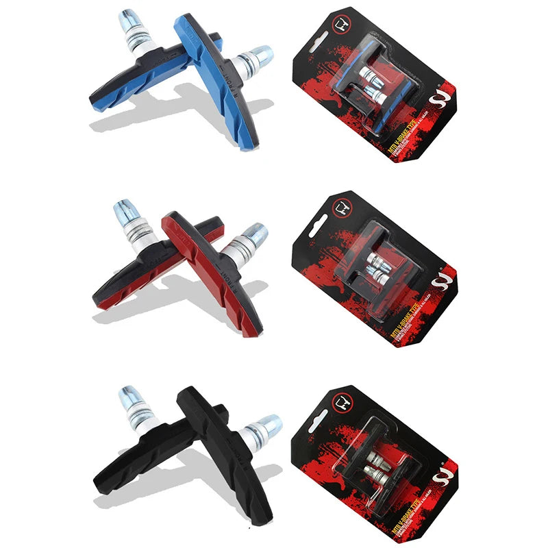 Bike Brake Pads V-Brake Rubber Road Bike Brake Holder Pads Shoes Blocks Rim Brake Anti-Resistance Cycling Accessories