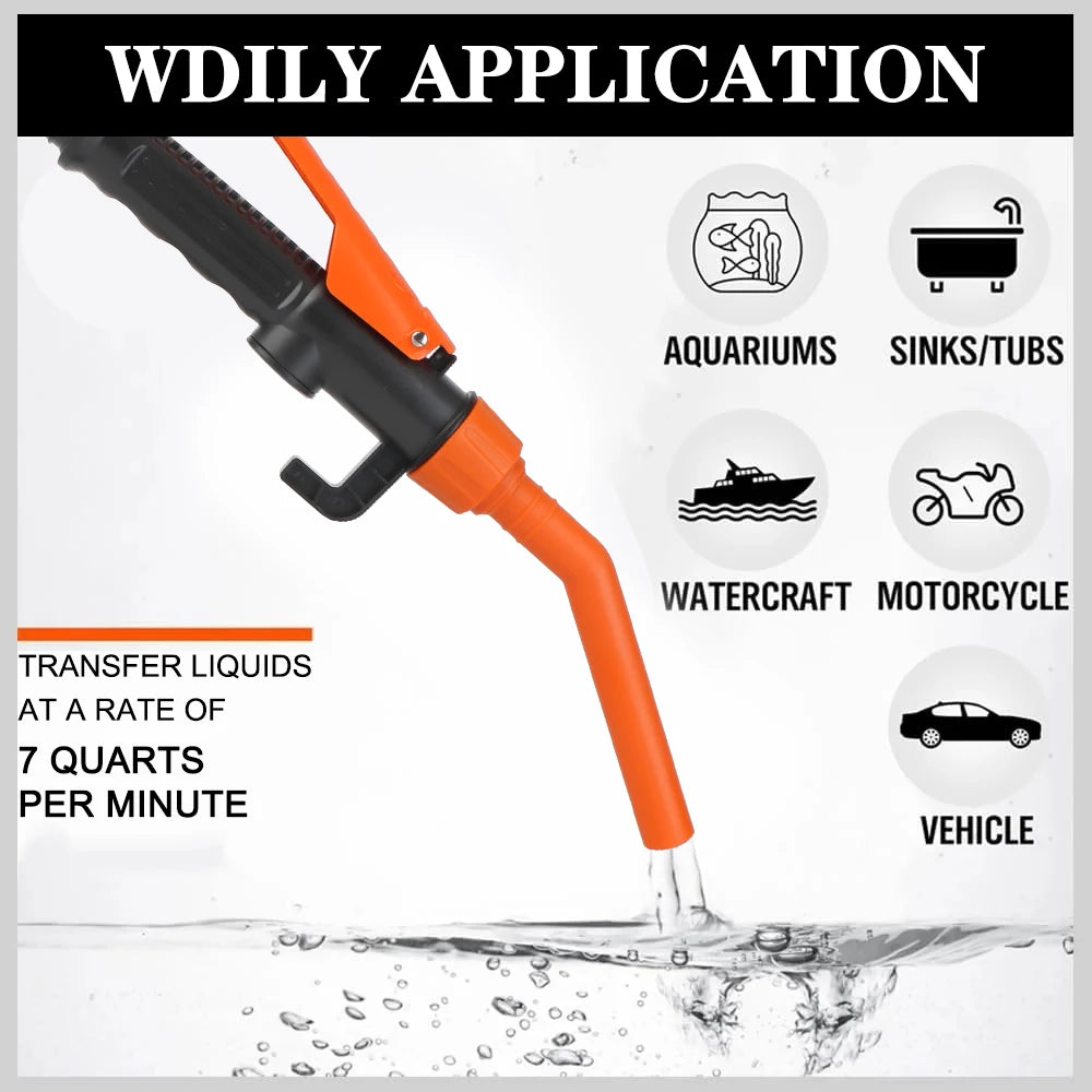 Portable Vacuum Pumps Car Gas Oil Pump Electric Automatic Fuel Tank Tools Water And Oil Absorption For SUV Truck RV Boat