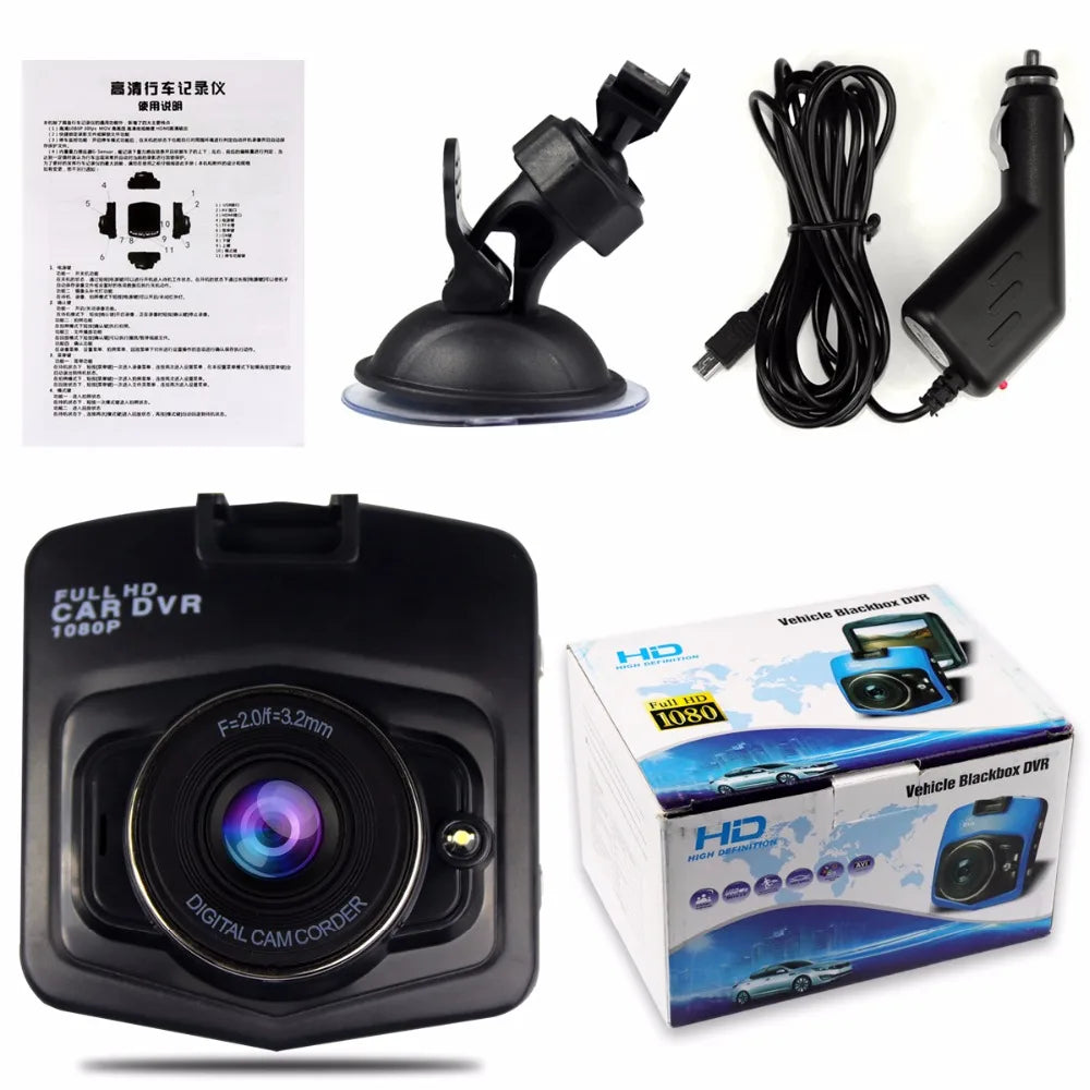 HONGTONG Dash Cam Car Driver Video Recorder DVR Car Camera Black Box With Rechargeable Dashcam Loop Recording Night Vision