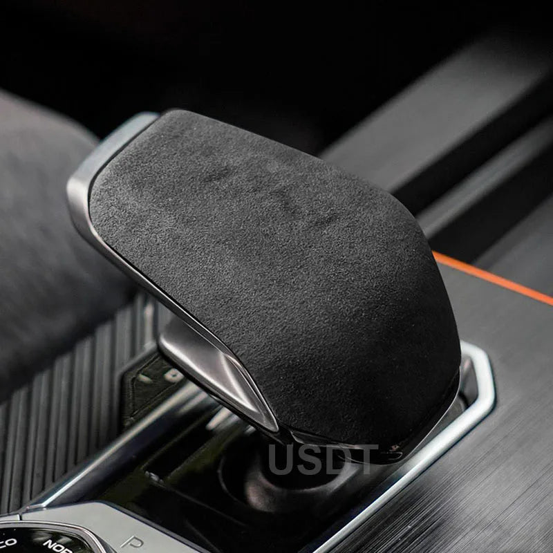 for Changan UNIK UNI-K 2022 2023 Interior Accessories Leather Car Gear Shift Knob Cover Suede Cap Protective Mat