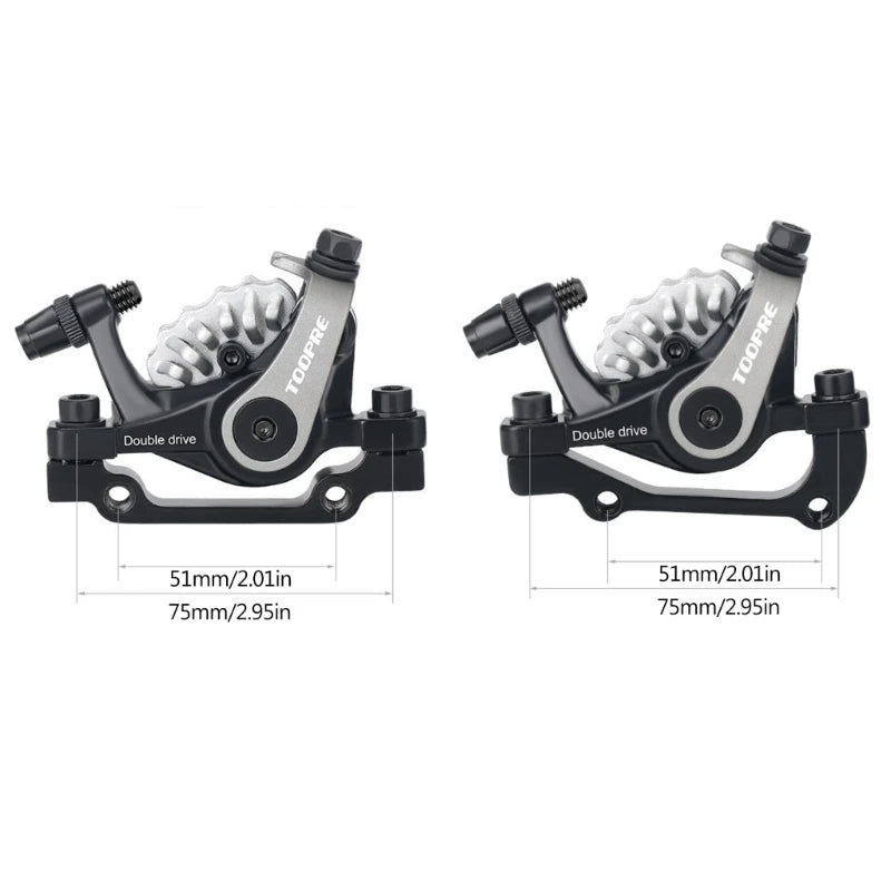 Aluminium Alloy Mechanical Disc Brake E-Bikes Bilateral Piston Drive Mountain Bikes Double Drive Front Disc Brake Bicycle Set