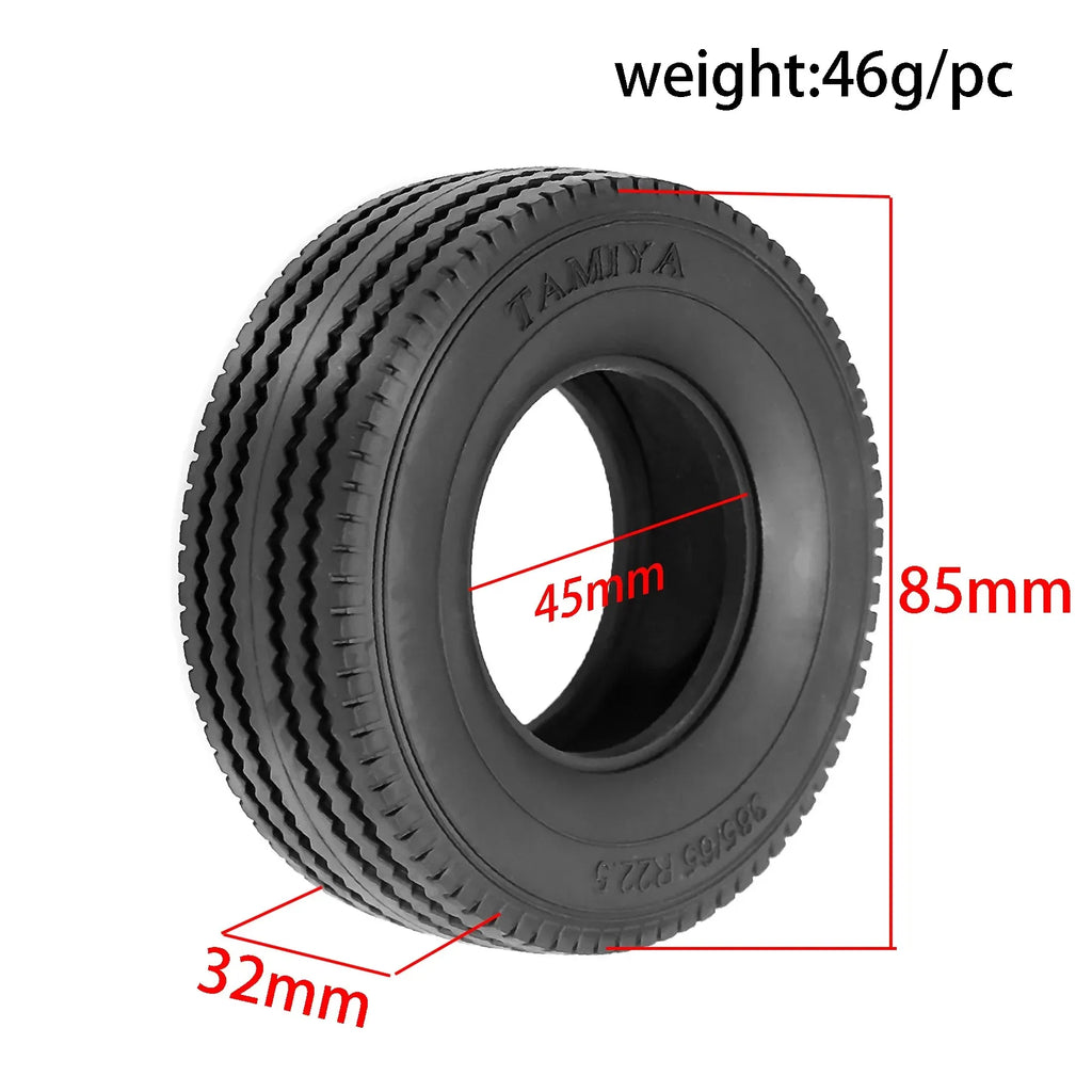 1/14 Scale Truck Tires - High Grip Rubber Tyre for Tamiya Trailer & RC Trucks DIY Upgrade Parts Realistic Model Car Accessories