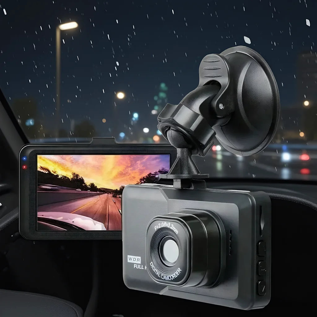 Car Dash Cam 1080P Full HD Driving Recorder Built in G Sensor 2 Inch Screen Night Vision Wide Angle 24H Parking Mode Camera