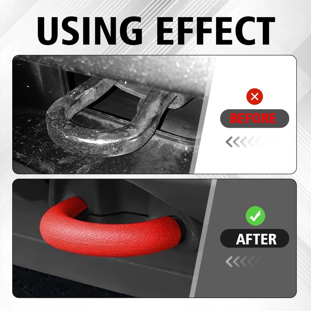 Gancho de remolque con anilla en D roja, 2/4 unidades, compatible con Ford F150 2004-2024, accesorios externos automotrices.