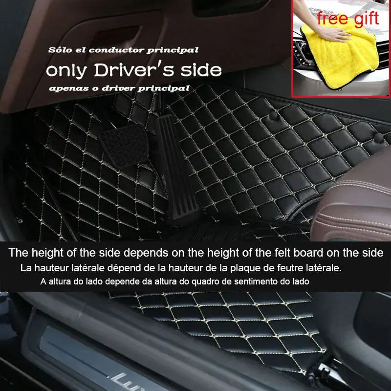 Car Floor Mats For VW VW Golf 7 7.5 GTE GTD GTI 2012~2020 Carpets Leather Mat Rugs Pad Interior Parts Car Accessories