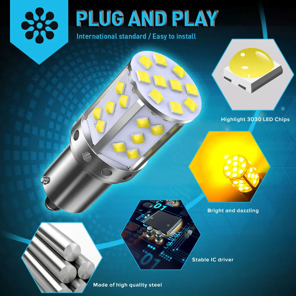 Car LED Daytime Running Light For Audi A3 8P A4 B7 A6 C6 A8 4E Q7 TT 8J Canbus 1156 P21W Ba15s DRL LED No Error