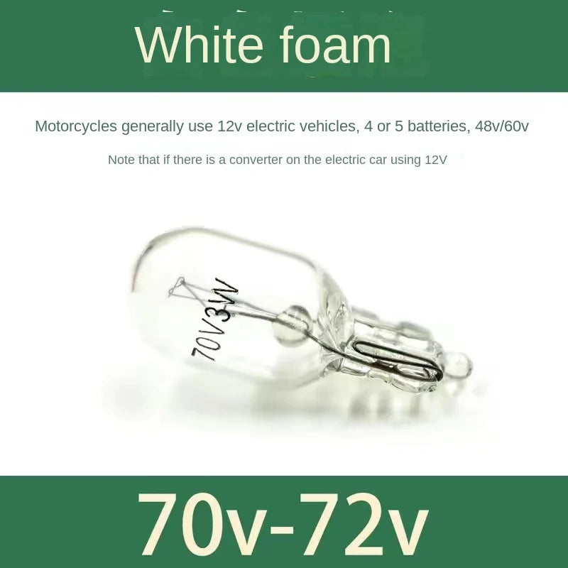 35pcs Electric Vehicle 12V, 55V-48-60v -3W, 70V-72v Steering Instrument Bulb Lamp / Plug Bubble Red, Transparent