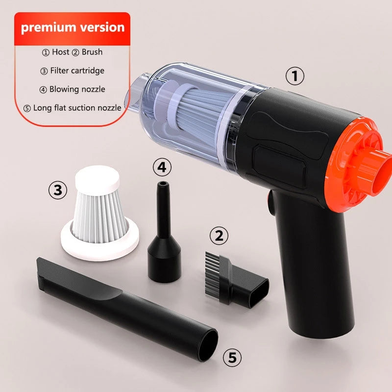 New Car Vacuum Cleaner  High-power Suction & Blow Home & Car Use Portable Strong Suction Power Small Wireless Vacuum Cleaner