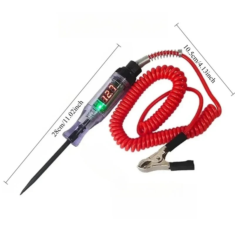 Car Truck Voltage Circuit Tester - 6V/12V/24V Auto Diagnostic Probe with Light Bulb Electric Pen