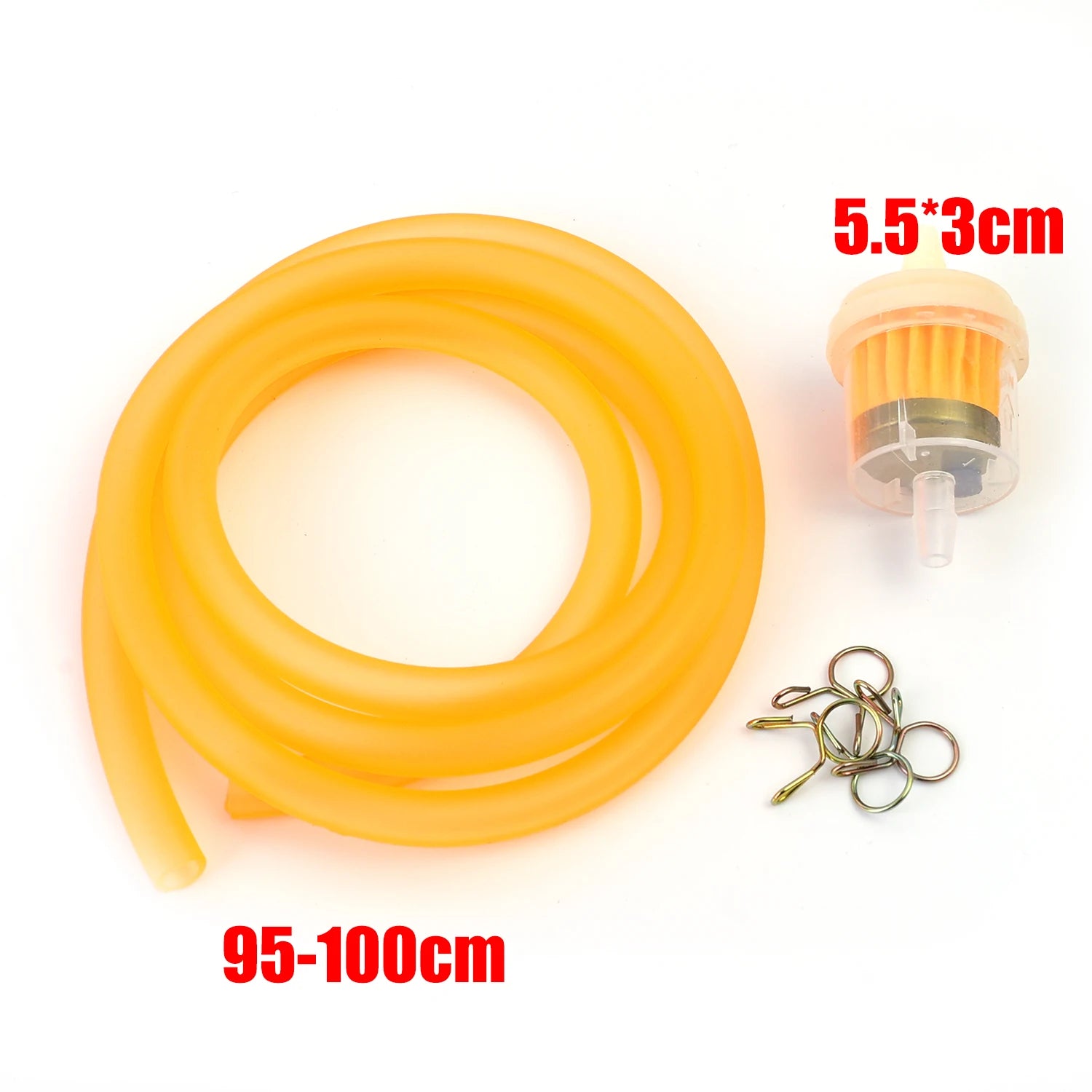 Motorcycle Inline Fuel Filter with Rubber Hose Replacement for Motorcycle Fuel System Cleaner Scooter Dirt Bike ATV Fuel Filter
