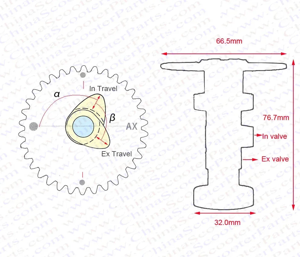 Racing Camshaft A8 A9 A10 A11 A12 A13  A14 A15 GY6 125CC 150CC 1P52QMI 1P57QMJ aja Kazuma Taotao ATV Quad Go Kart Scooter