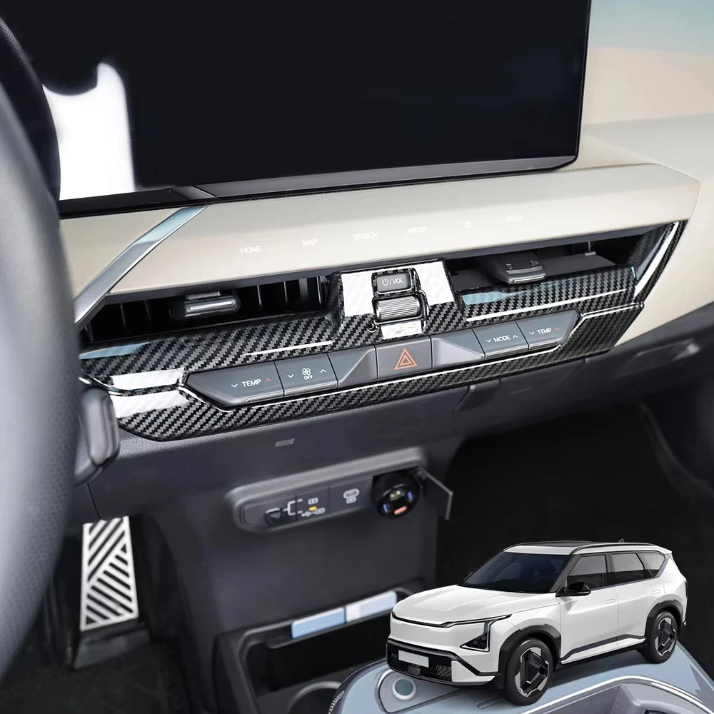 1PCS Car Interior Accessory for KIA EV5 2025-2026 Left-Hand Drive Dashboard Middle Air Conditioner Vent Cover Trim ABS Material