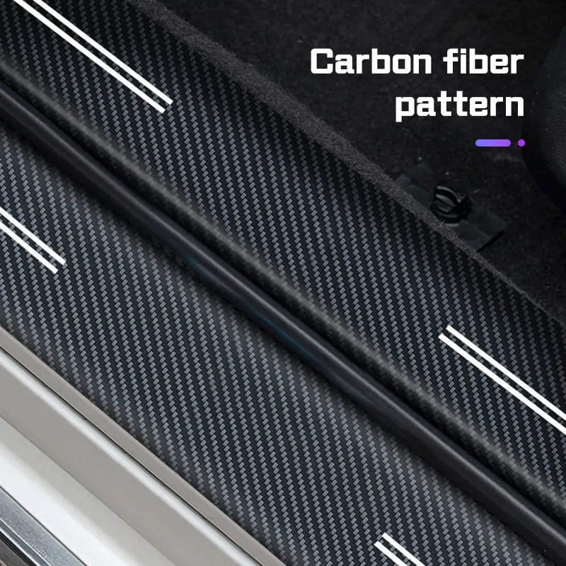 Car Door Sill Sticker Accessories for KIA RIO K2 K3 K5 GTline Sportege Picanto Optima Soul Carbon Fiber Leather Protector Film