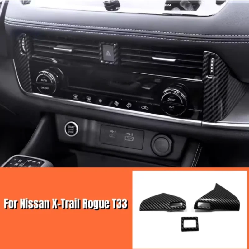 For Nissan X-Trail T33 Rogue 2021 2022 2023 ABS Interior Accessories Center Air Conditioning AC Outlet Vent Frame Trims