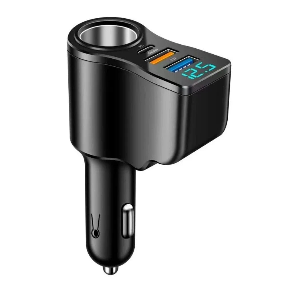 4 in 1 Dual USB Car Charger Fast Charger 66W Auto Phone Charger Multifunctional USB&Type-C Car Charger Adapter Mobile Phone